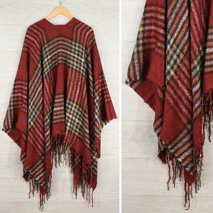 Cozy Plaid Blanket Shawl Wrap - New!